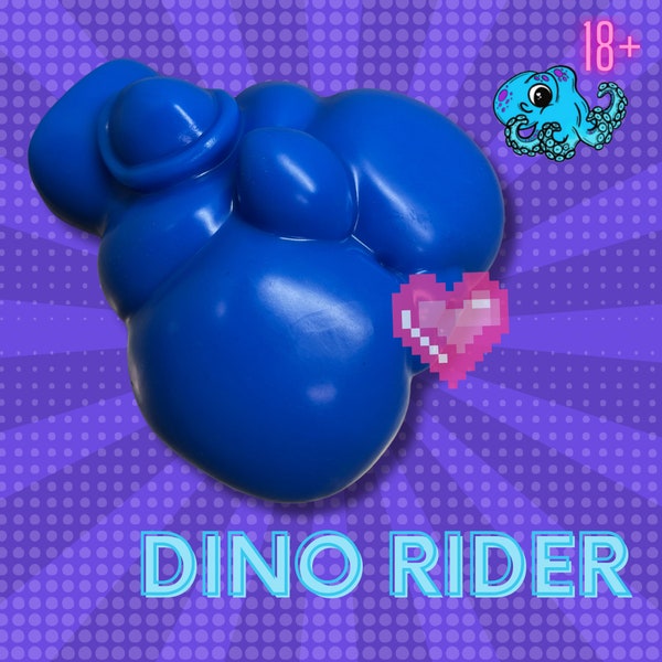 Mature Fantasy Stroker "Dino Rider" 100% Body Safe Platinum Silicone Masturbator
