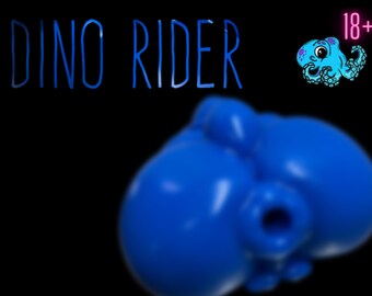 Mature Fantasy Stroker "Dino Rider" 100% Body Safe Platinum Silicone Masturbator