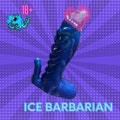Mature Fantasy Dildo "The Ice Barbarian" 100 Percent Body Safe Platinum Silicone Dildo