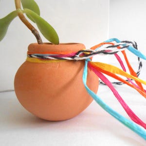 Vintage Mini Pueblo Pot | Handcrafted Terracotta Southwest Decor, Paint Your Own Crafts - Earth Friendly Mini Pottery Earthenware Gift