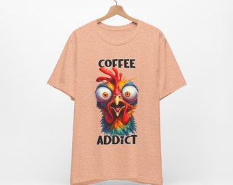 Coffee Addict, Funny, Gift, Unisex,  Jersey Short Sleeve Tee