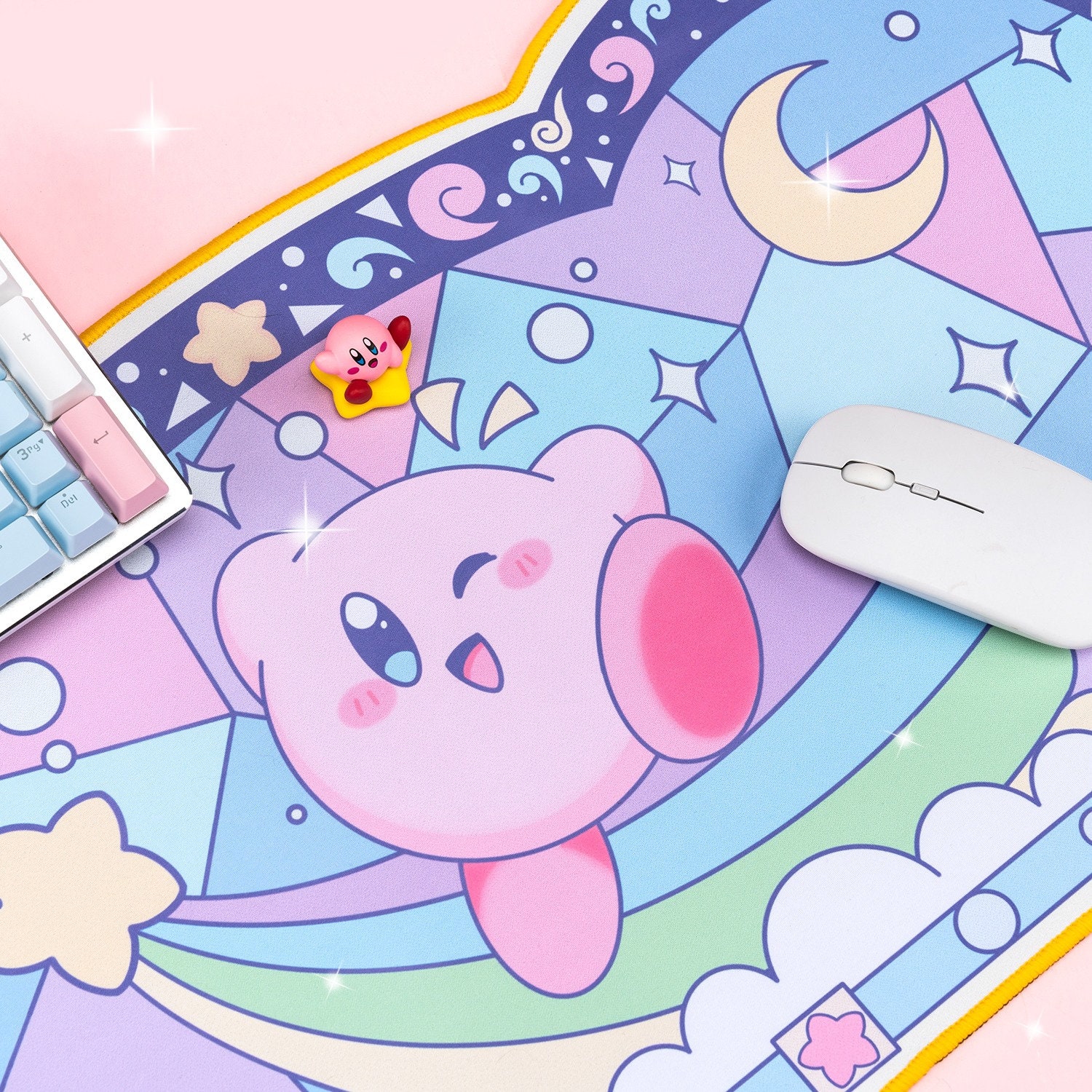 Long Kirby Mousepad Kirby Gaming Desk Mats Video Games Theme Etsy