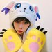 Tailmon Gatomon Fluffy Winter Hat, Digimon Adventure, Digital Monster, Cute Hoodie Beanie, Vital Bracelet, Winter Wear, Anime Cosplay Hat 