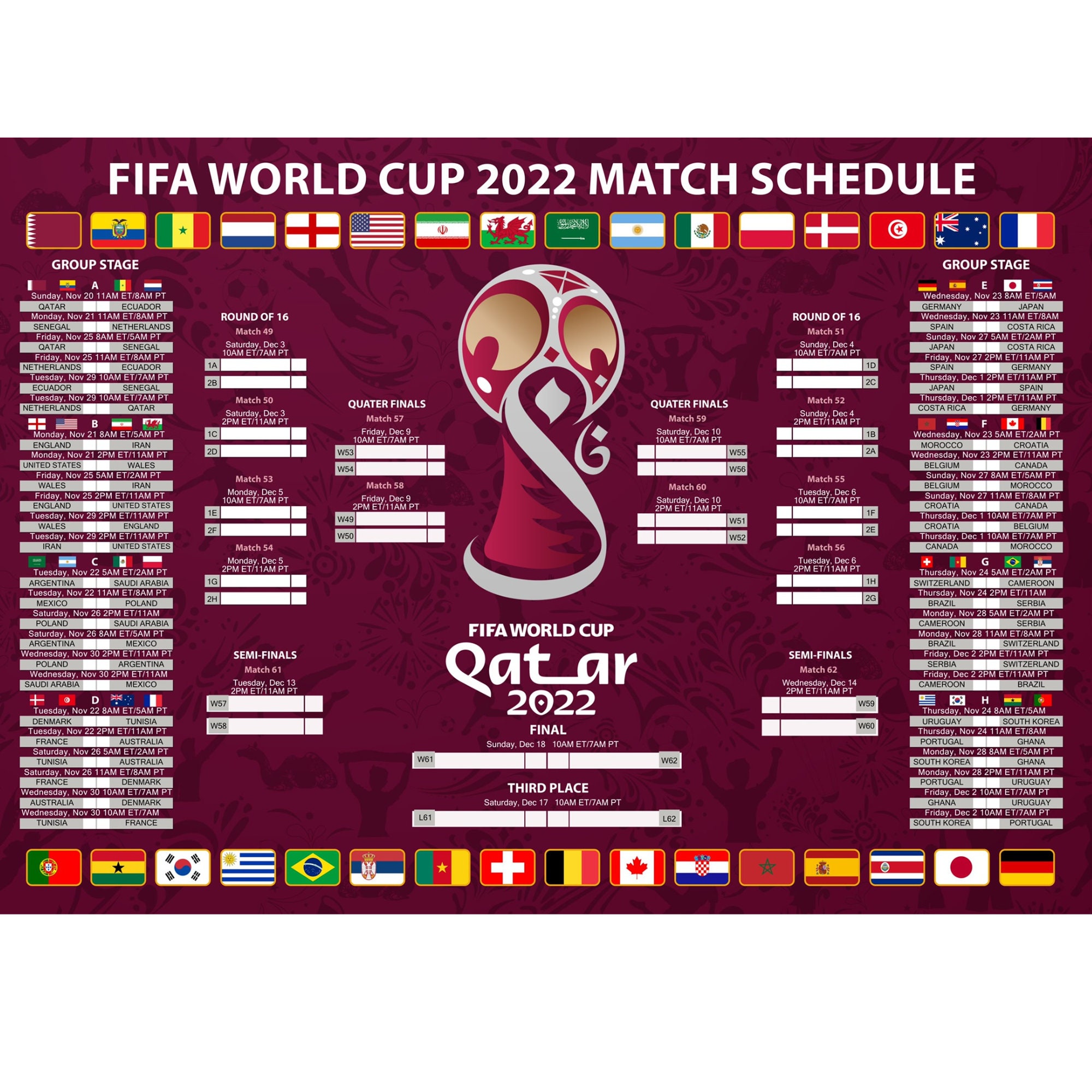 fifa world cup 2022 calendar