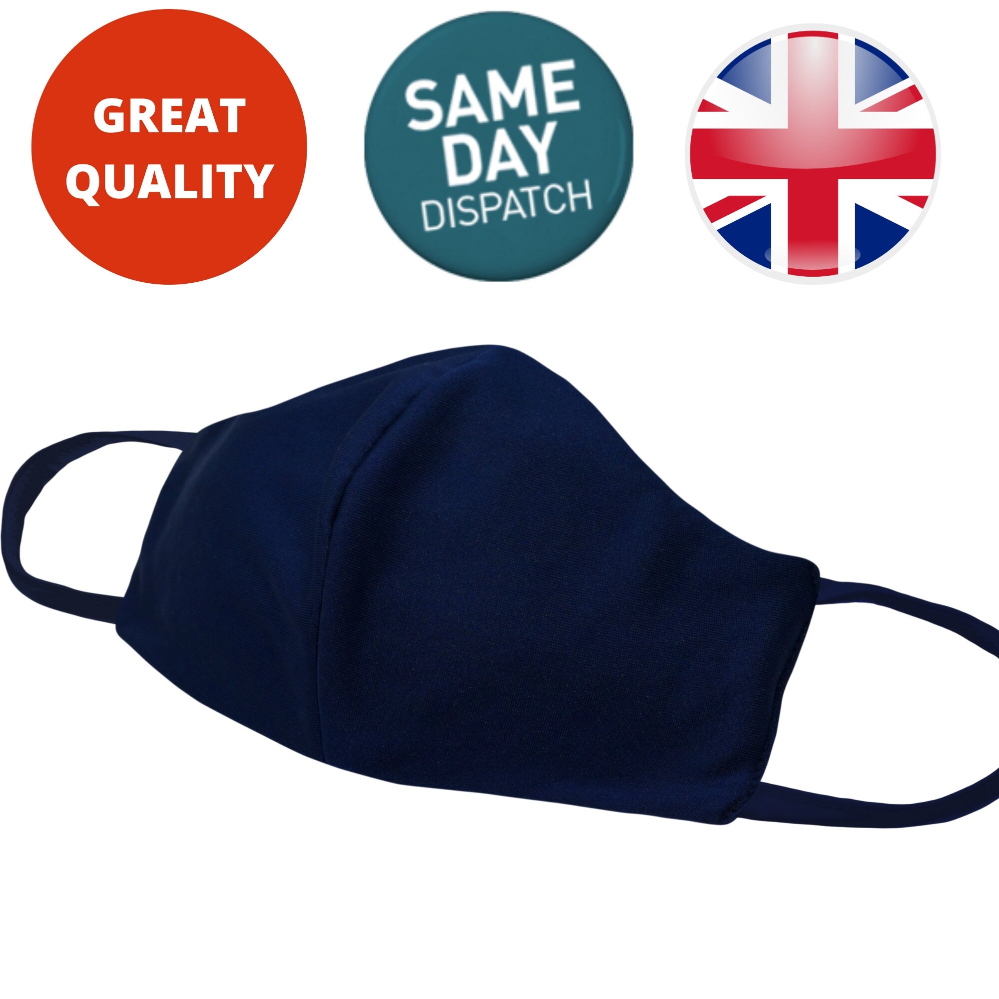 5 X Multipack Bulk Navy Blue Face Mask Soft Reusable Washable Etsy UK