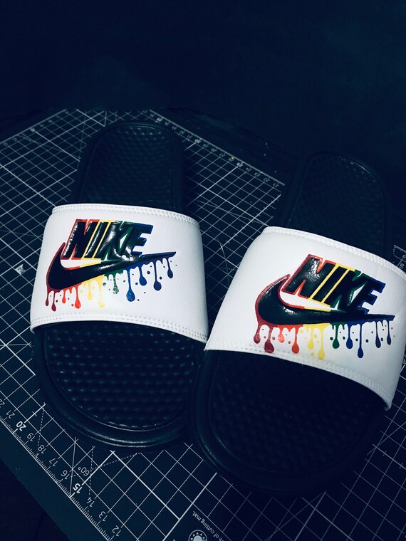 rainbow nike sandals