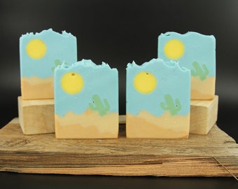 Desert Cactus Soap, Made with Aloe Vera, Small Batch Handmade Soap, Cold Process Soap