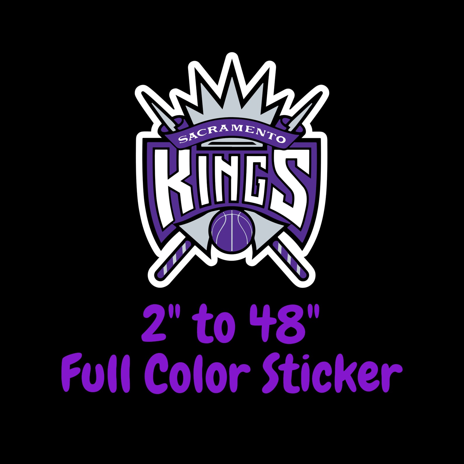 Sacramento Kings Full Color Vinyl Sticker Hydroflask decal Etsy