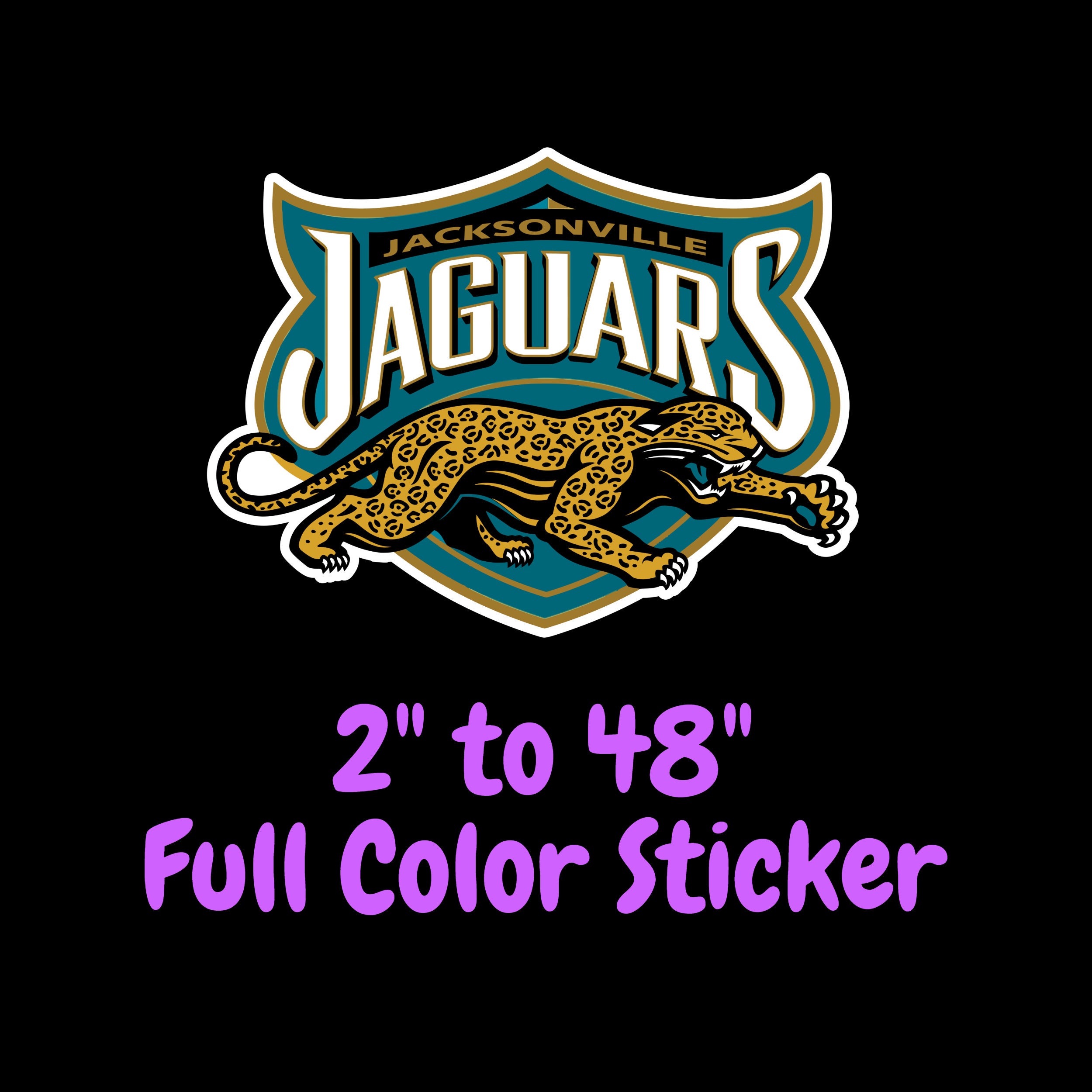 Jacksonville Jaguars Full Color Vinyl Sticker Hydroflask Etsy