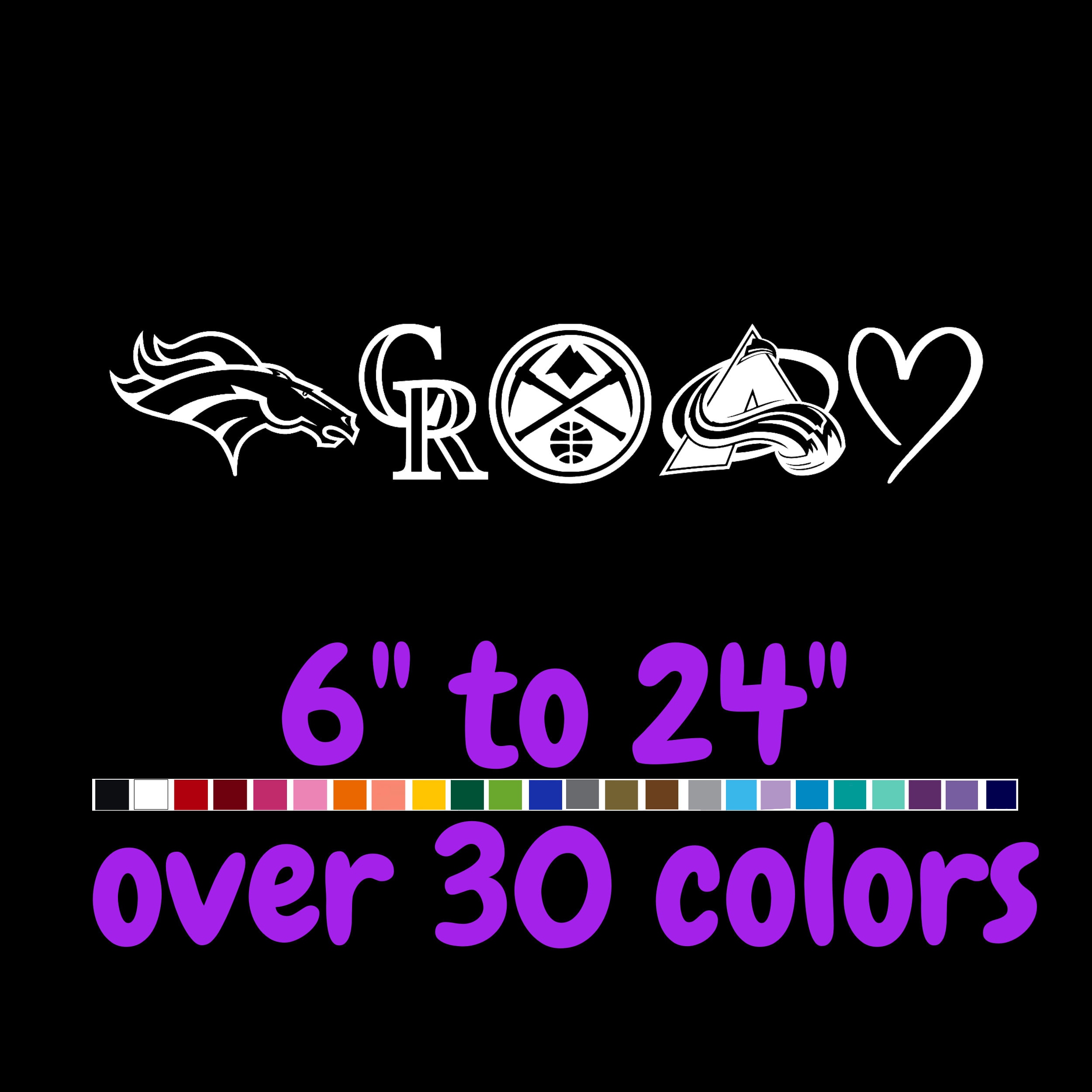 Denver Sports Teams Vinyl Sticker Hydroflask decal Laptop Etsy