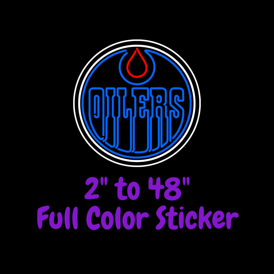 Edmonton Oilers Full Color Vinyl Sticker Hydroflask decal Etsy