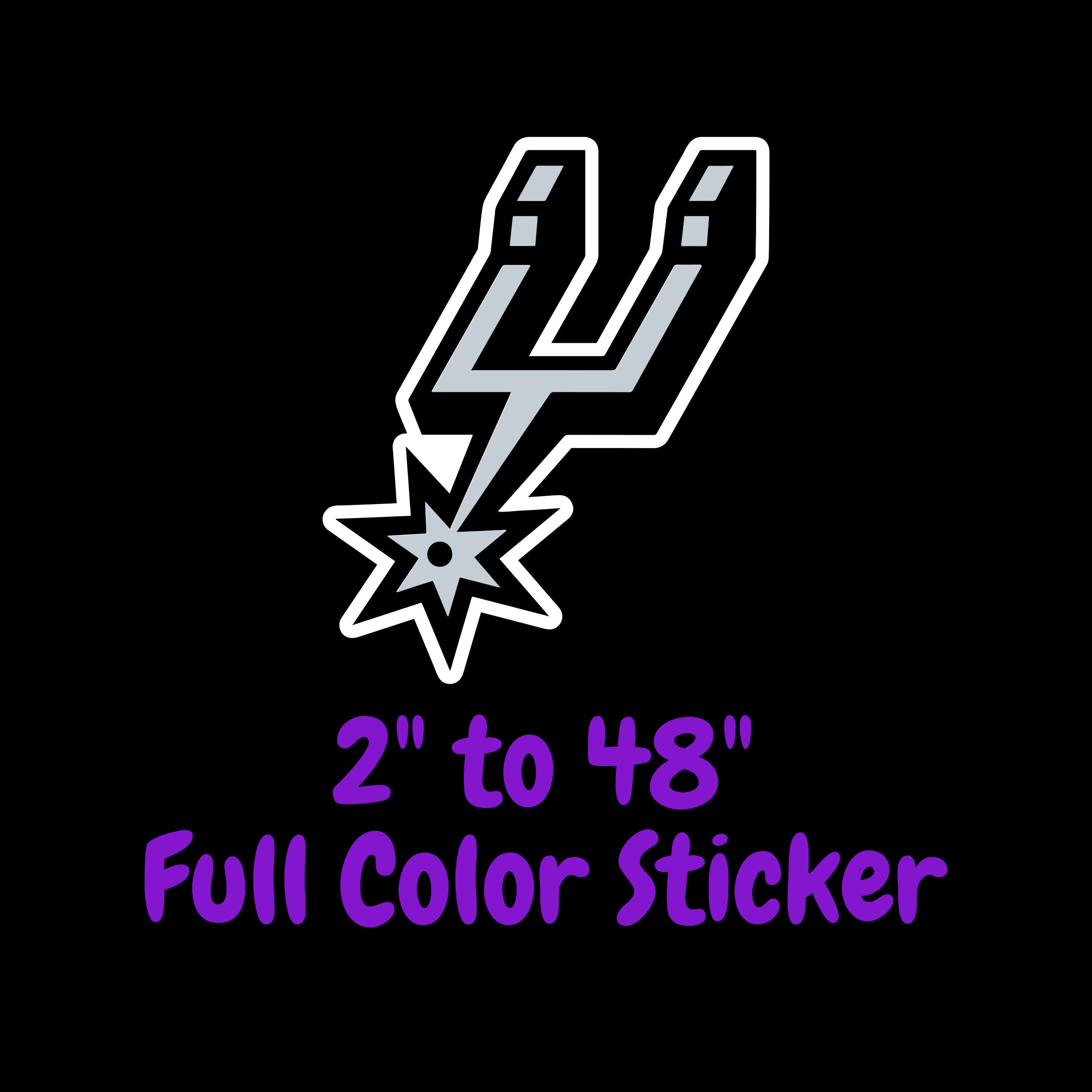 San Antonio Spurs Full Color Vinyl Sticker Hydroflask Decal Etsy