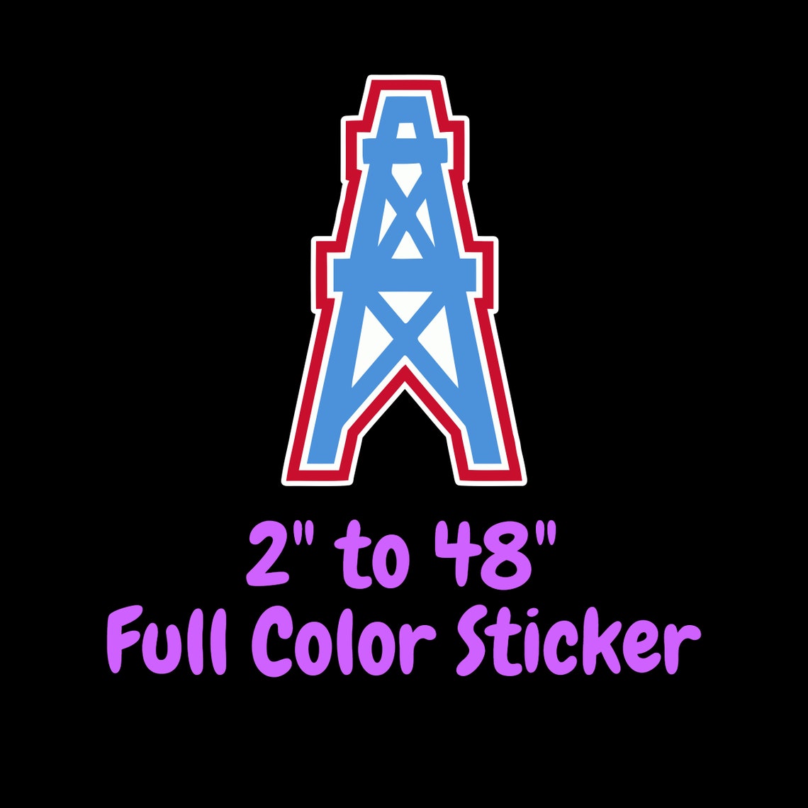 Houston Oilers Full Color Vinyl Sticker Laptop Decal Etsy