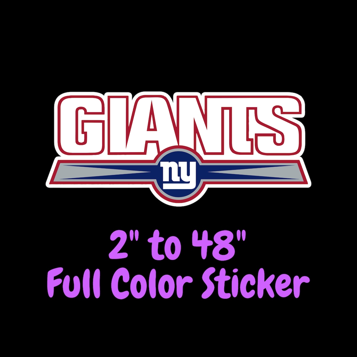 New York Giants Full Color Vinyl Sticker Hydroflask decal Etsy