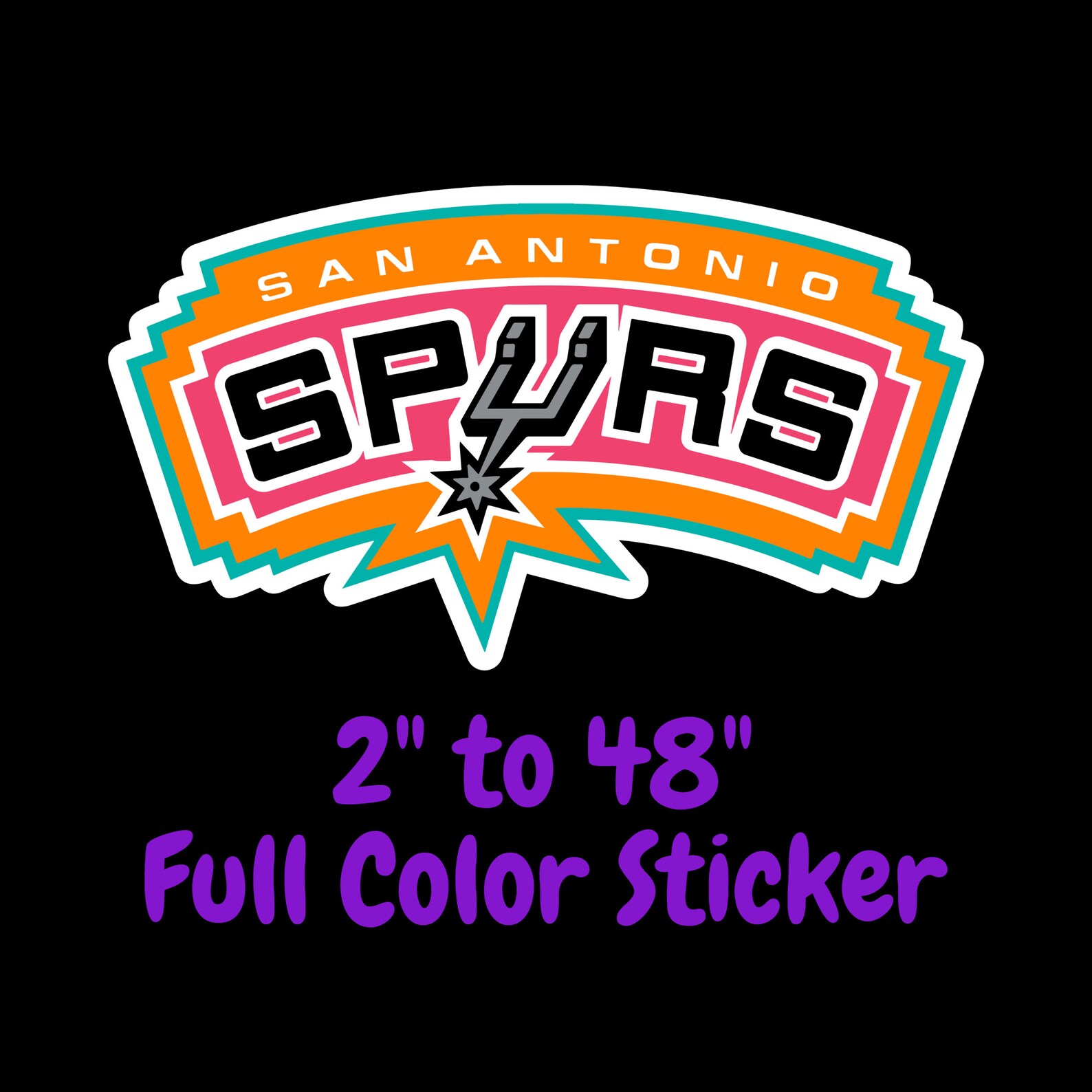 San Antonio Spurs Full Color Vinyl Sticker Hydroflask decal Etsy