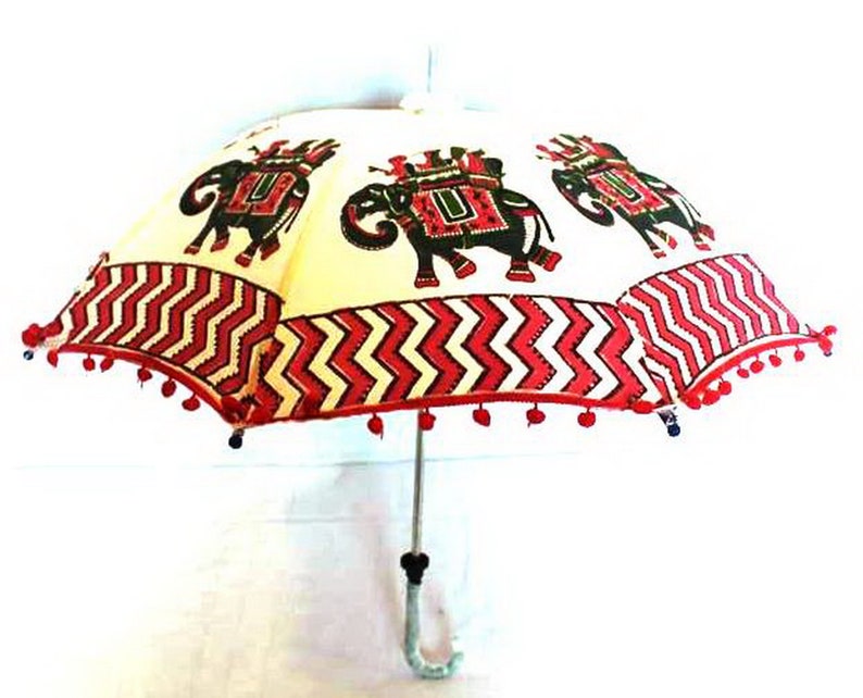 Indian Handmade Garden Parasol Block Printed Outdoor Patio Umbrella