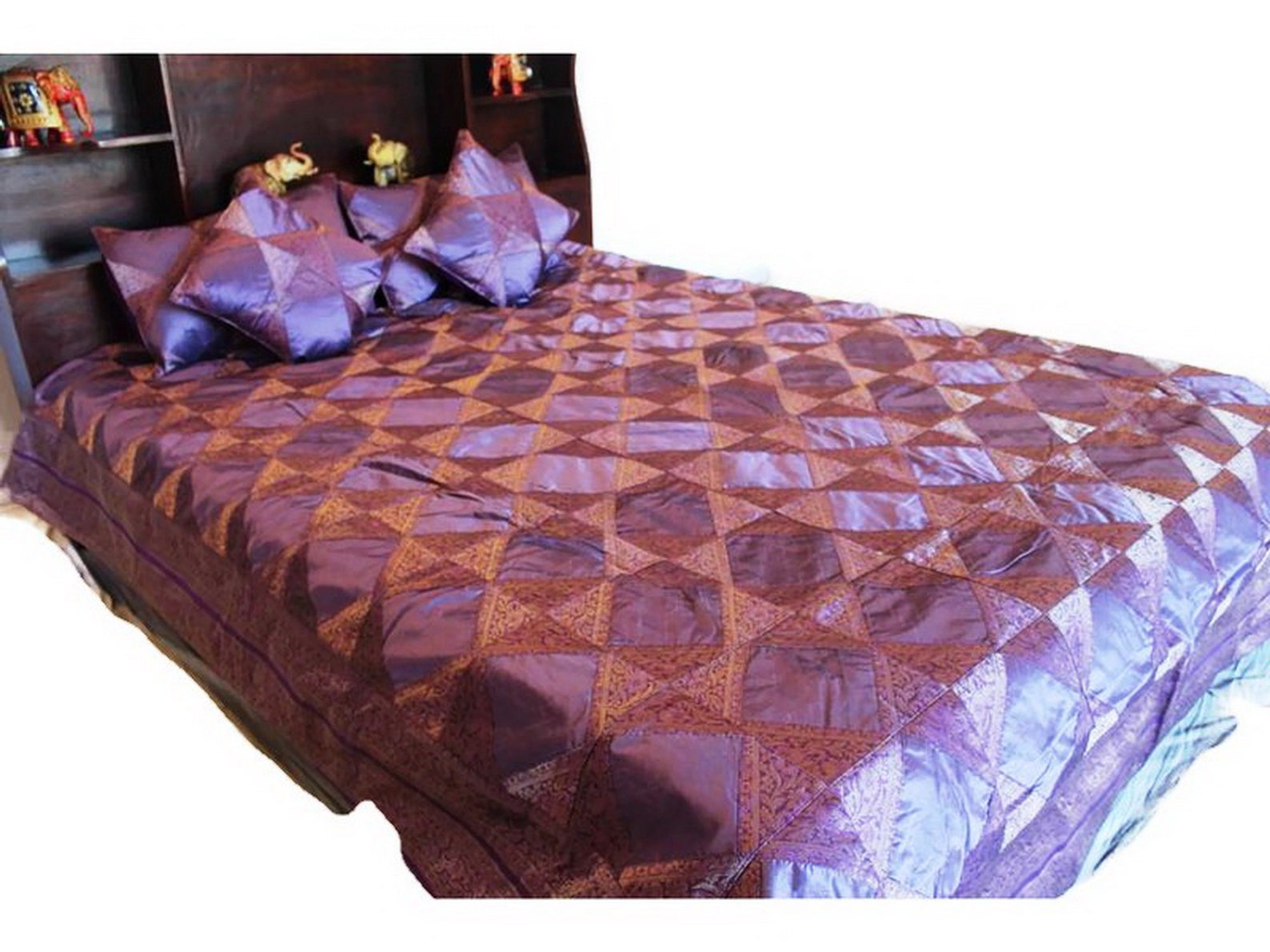 Indian brocade bedspread silk bed cover bedding luxurious Etsy