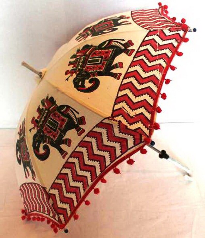 Indian Handmade Garden Parasol Block Printed Outdoor Patio Umbrella
