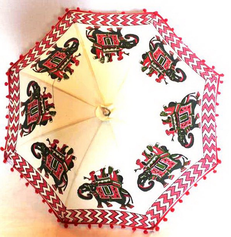 Indian Handmade Garden Parasol Block Printed Outdoor Patio Umbrella