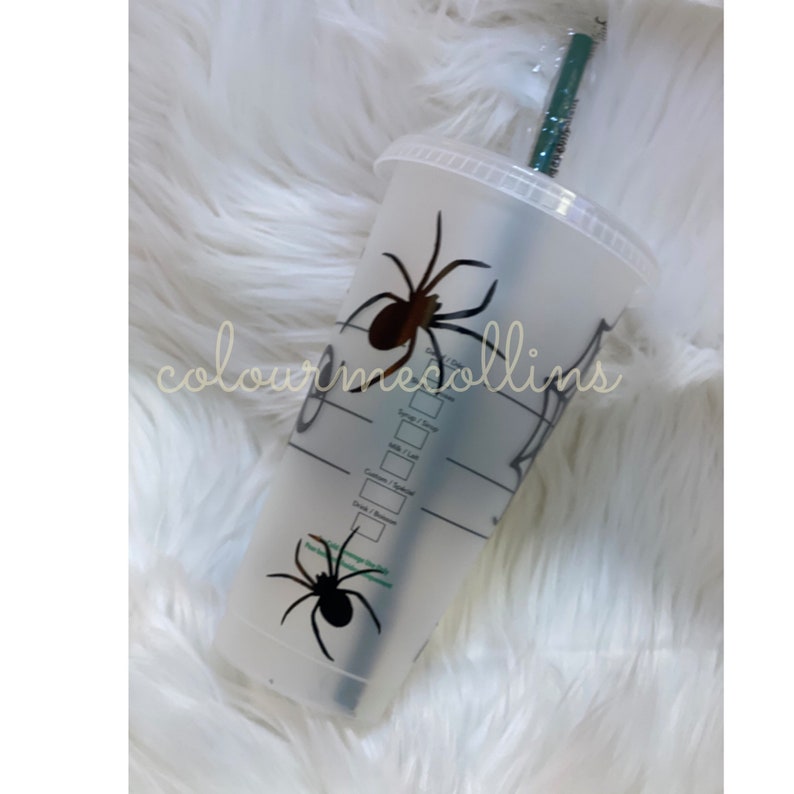 Halloween Starbucks Tumbler / Spiders Tumbler / Happy Halloween Reusable Tumbler / Starbucks Tumbler / Reausable Halloween Cold Cup image 8