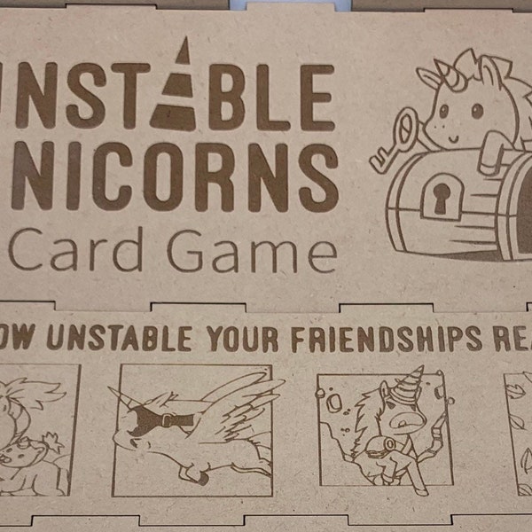 Caja de cartas de unicornio inestable