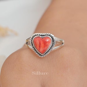 Sponge Coral Ring - 925 Sterling Silver - Handmade Gemstone Ring - Women Silver Jewellery - Hippie Ring - Birthday Gift For Her