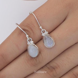 Rainbow Moonstone Earrings - 925 Sterling Silver Earrings - Handmade Gemstone Earrings - Boho Earrings - Women Jewelry - Birthday Gift