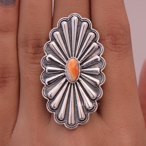 Spiny Oyster Turquoise Ring - 925 Sterling Silver Ring - December Birthstone - Statement Ring - Handmade Silver Jewellery - Gift For Her