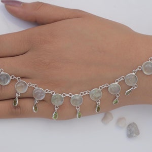 Prehnit & Peridot Halskette - 925 Sterling Silber Halskette - Natürliche Edelstein Halskette - Frauen Silber Schmuck - Geschenk für Sie