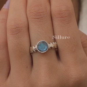 Cut Labradorite Ring - 925 Sterling Silver Ring - Minimalist Ring - Faceted Gemstone Ring - Hippie Jewelry - Women Silver Ring