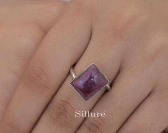 Ruby Ring - 925 Sterling Silver - July Birthstone Ring - Handmade Gemstone Ring - Women Silver Jewellery - Hippie Ring - Gift For Her