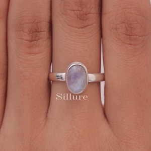 Rainbow Moonstone Ring - 925 Sterling Silver Ring - Handmade Ring - Gemstone Ring - Boho Ring - Halloween Jewellery - Gift For Her