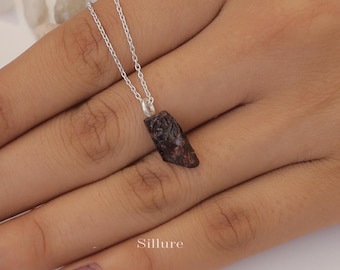 Garnet Pendant - 925 Sterling Silver Necklace - January Birthstone Pendant - Pendant Necklace - Women Silver Jewellery - Pendant For Women
