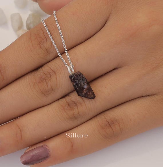 Collier En Argent 925 Avec Grenat - Bijou Pour Femme, Chaîne, Neuf Avec étiquettes