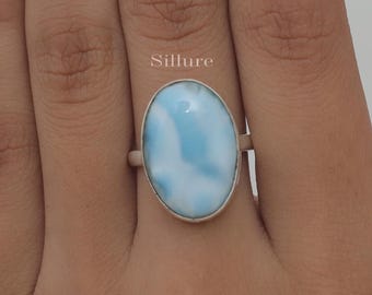 ドミニカ産ラリマーリング | 925スターリングシルバー | ラリマー