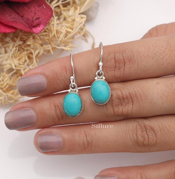 Orecchini Pendenti Donna In Argento 925 Stile Boho Con Turchesi - Gioielli Eleganti Per Compleanno, Anniversario E Natale