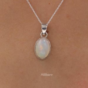 Ethiopian Opal Pendant - 925 Sterling Silver Necklace - Boho Handmade Pendant - Hippie Necklace - Opal Jewellery - Gift For Her