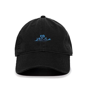 Ocean Wave Baseball Cap Embroidered Cotton Adjustable Dad Hat