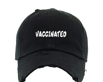 Vaccinated Vintage Baseball Cap Embroidered Cotton Adjustable Distressed Dad Hat