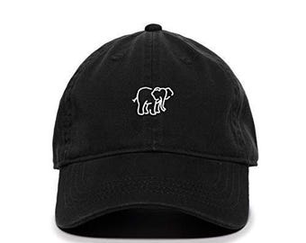 Elephant Baseball Cap Embroidered Cotton Adjustable Dad Hat