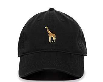 Giraffe Baseball Cap Embroidered Cotton Adjustable Dad Hat