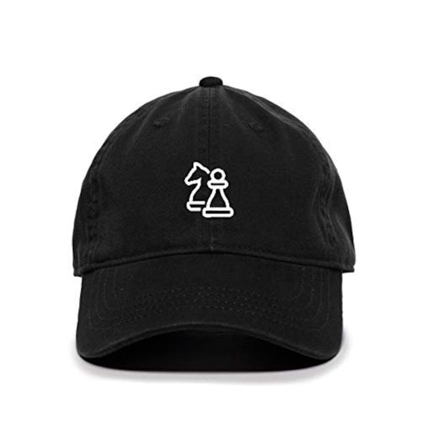 Gorra de béisbol de ajedrez bordado de algodón ajustable sombrero de papá