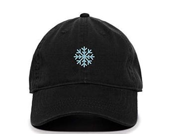 Snow Flake Baseball Cap Embroidered Cotton Adjustable Dad Hat