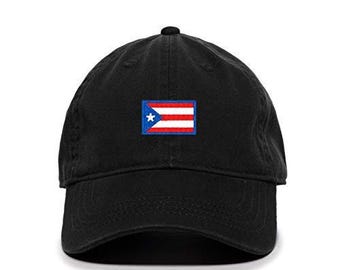 Puerto Rico Flag Baseball Cap Embroidered Cotton Adjustable Dad Hat