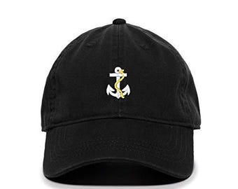 Anchor with Rope Baseball Cap Embroidered Cotton Adjustable Dad Hat