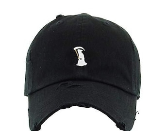Reaper Angel of Death Vintage Baseball Cap Embroidered Cotton Adjustable Distressed Dad Hat