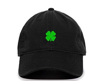 4 Leaf Clover Shamrock Baseball Cap Embroidered Cotton Adjustable Dad Hat