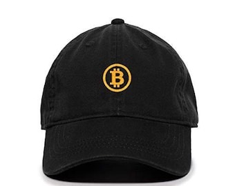 Bitcoin Cryptocurrency Baseball Cap Embroidered Cotton Adjustable Dad Hat