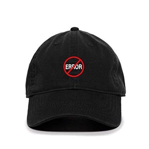 No Error Baseball Cap Embroidered Cotton Adjustable Dad Hat