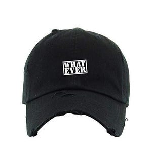 Whatever Vintage Baseball Cap Embroidered Cotton Adjustable Distressed Dad Hat